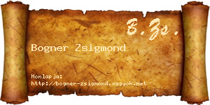 Bogner Zsigmond névjegykártya