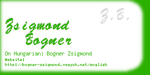 zsigmond bogner business card